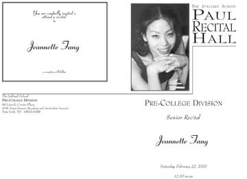 Program Jannette Fang 03.03 Cover