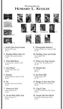 Catalogue Howard Kessler Photo Show CSC Café 02.03 Inside