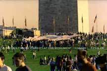 AIDS Quilt Panel Carried at GW Monument